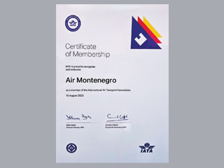 Air Montenegru uručen sertifikat za prijem u IATA